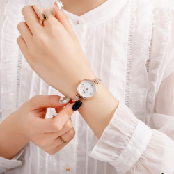 Simple Dress Waterproof Alloy Strap Wristwatch